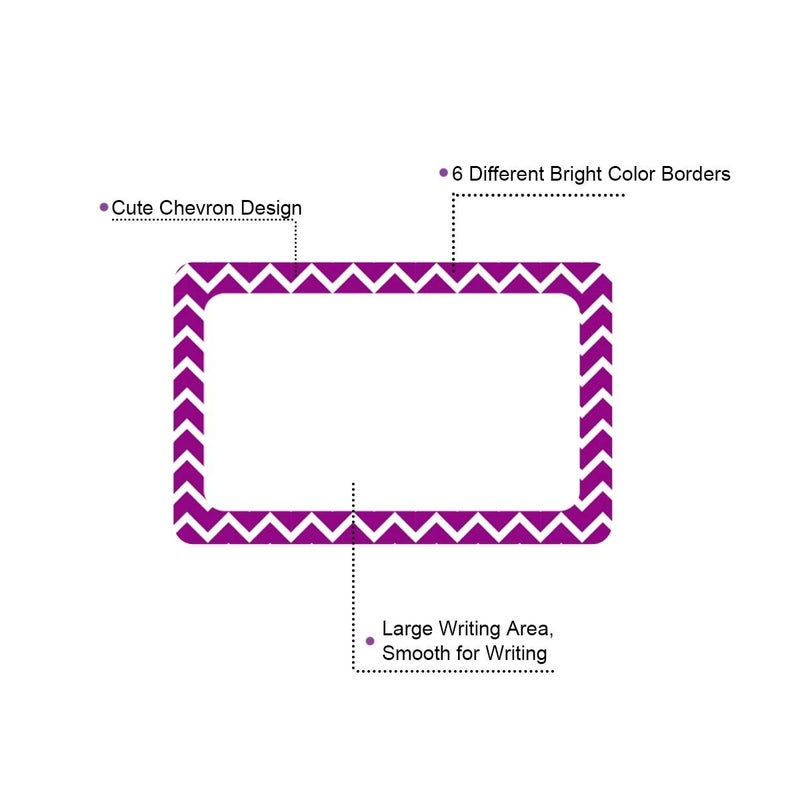 Cualfec 300 Cute Chevron Name Tag Stickers Colorful Border Name Labels for School, Office, Home Can Be Used on Clothes, Storage Boxes, Packages - Updated Stronger Stickiness - Image 4